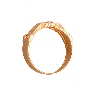 Золота каблучка з фіанітом (цирконієм куб.) (01-200841791) фотографія