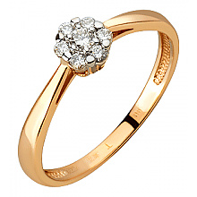 Золота каблучка з діамантами (01-200851691)