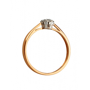 Золота каблучка з діамантами (01-200851691) фотографія