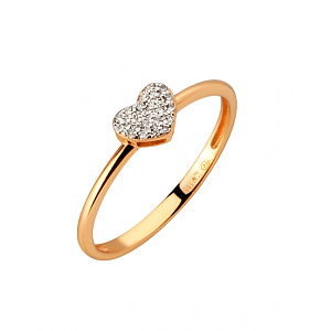 Золота каблучка з діамантами (01-200858091) фотографія