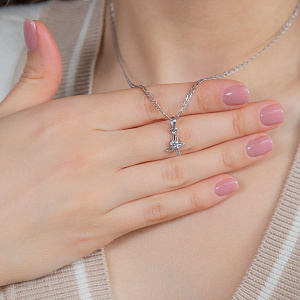 Золотий кулон з діамантом (2п-028) фотографія