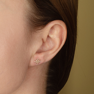 Золоті сережки з цирконіями (1б_с-229) фотографія