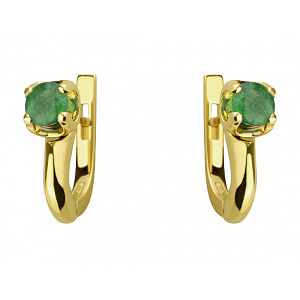 Золотые серьги с цирконием куб. (01-18940792) фотография