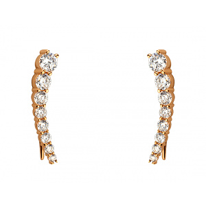 Золотые серьги с цирконием куб. (01-19053892) фотография