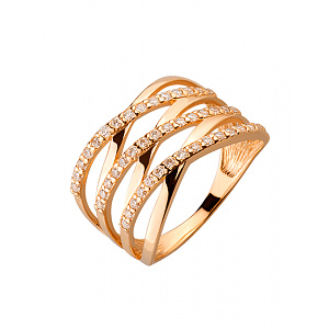 Золота каблучка з цирконієм куб. (01-19209292) фотографія