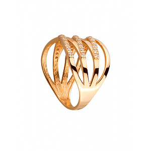 Золота каблучка з цирконієм куб. (01-19209292) фотографія