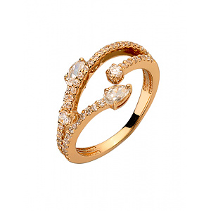 Золотое кольцо с цирконием куб. (01-200159892) фотография