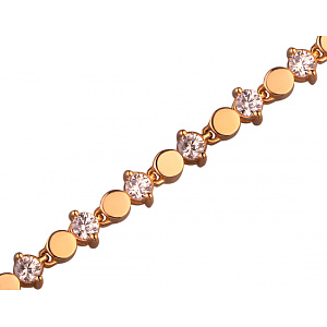 Золотой браслет с цирконием куб. (01-200202592) фотография