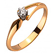 Золотое кольцо с бриллиантом 01-200257992 фотография 1