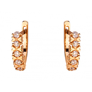 Золоті сережки з цирконієм куб. (01-200295192) фотографія