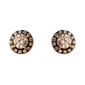 Золотые серьги с цирконием куб. (01-200343592) фотография