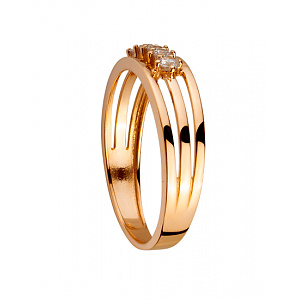 Золота каблучка з цирконієм куб. (01-200422792) фотографія