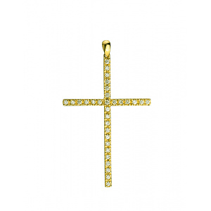 Золотой  крестик с бриллиантами (01-200426892) фотография