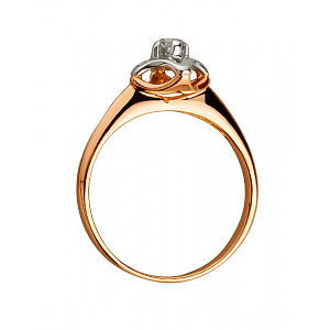 Золота каблучка з діамантом (01-200449092) фотографія
