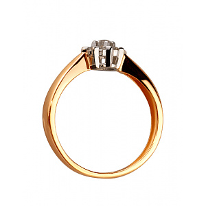 Золота каблучка з діамантами (01-200465892) фотографія