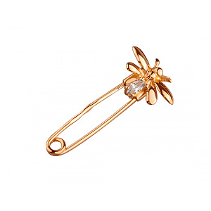 Золотая булавка с цирконием куб. (01-200481292) фотография