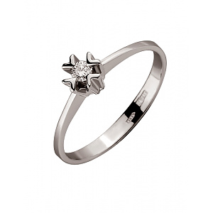 Золота каблучка з діамантом (01-200487492) фотографія