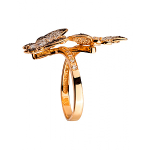 Золотое кольцо с цирконием куб. (01-200511392) фотография