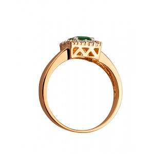 Золота каблучка з діамантами (01-200563492) фотографія