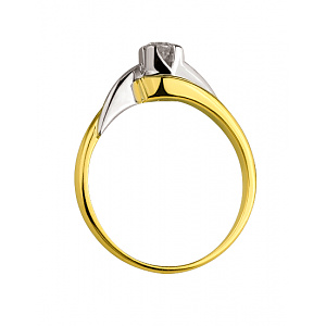 Золотое кольцо с бриллиантом (01-200602992) фотография