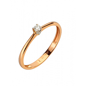 Золотое кольцо с бриллиантом (01-200606492) фотография