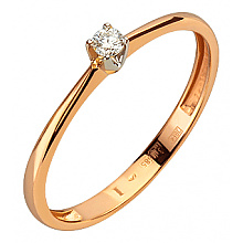 Золотое кольцо с бриллиантом (01-200606492)