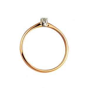 Золотое кольцо с бриллиантом (01-200606492) фотография