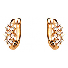 Золотые серьги с фианитом (цирконием куб.) (01-200627492)