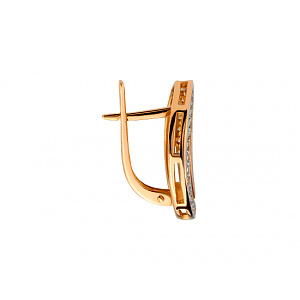 Золотые серьги с фианитом (цирконием куб.) (01-200761592) фотография