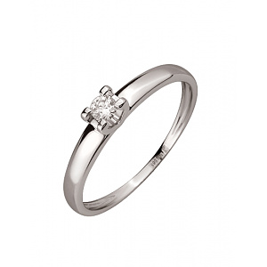 Золота каблучка з діамантом (01-200769692) фотографія