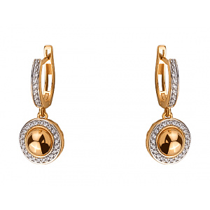 Золотые серьги с фианитом (цирконием куб.) (01-200816092) фотография