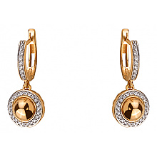 Золотые серьги с фианитом (цирконием куб.) (01-200816092)