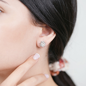 Золотые серьги с бриллиантами (2б_с-147) фотография