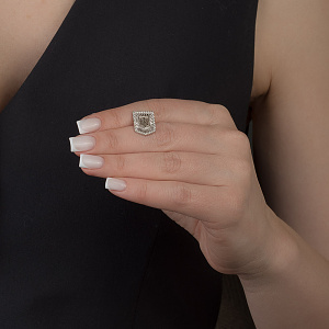 Золота брошка з діамантами (2знч-001) фотографія