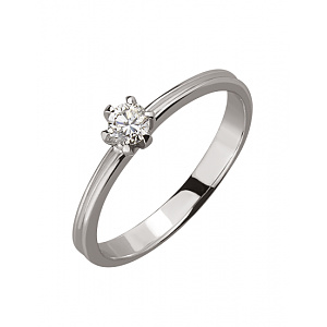 Золотое кольцо с бриллиантом (01-18375393) фотография