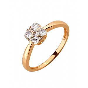 Золота каблучка з цирконієм куб. (01-19043193) фотографія