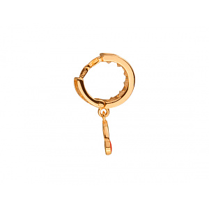 Золотые серьги с цирконием куб.  и  емаль (01-19266293) фотография