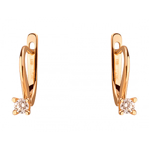 Золоті сережки з цирконієм куб. (01-19334893) фотографія