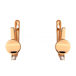 Золотые серьги с цирконием куб. (01-200250893) фотография