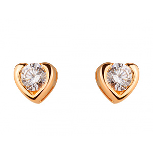 Золотые серьги с цирконием куб. (01-200343493) фотография