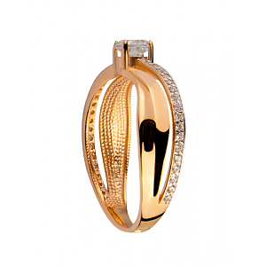 Золота каблучка з цирконієм куб. (01-200369493) фотографія