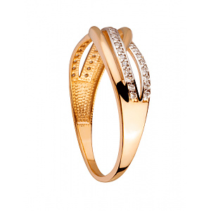 Золотое кольцо с цирконием куб. (01-200395293) фотография