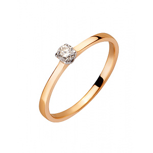 Золотое кольцо с бриллиантом (01-200418393) фотография