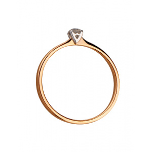 Золотое кольцо с бриллиантом (01-200418393) фотография