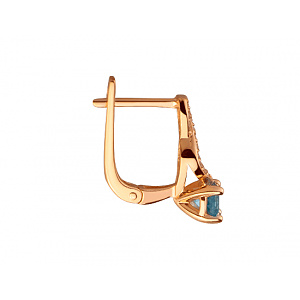 Золотые серьги с топазами  и  цирконием куб. (01-200426893) фотография