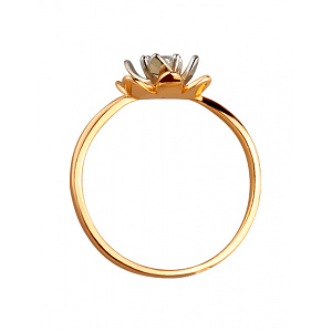 Золотое кольцо с цирконием куб. (01-200438293) фотография