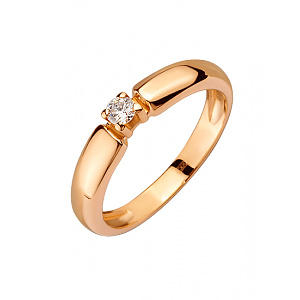 Золота каблучка з діамантом (01-200449093) фотографія