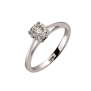 Золота каблучка з діамантами (01-200465893) фотографія