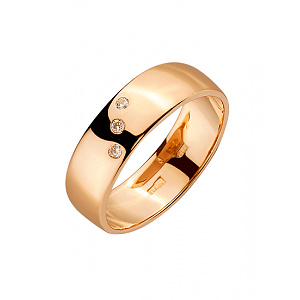 Золота каблучка з діамантами (01-200489293) фотографія