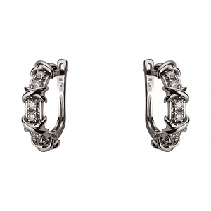 Золоті сережки з діамантами (01-200559593) фотографія